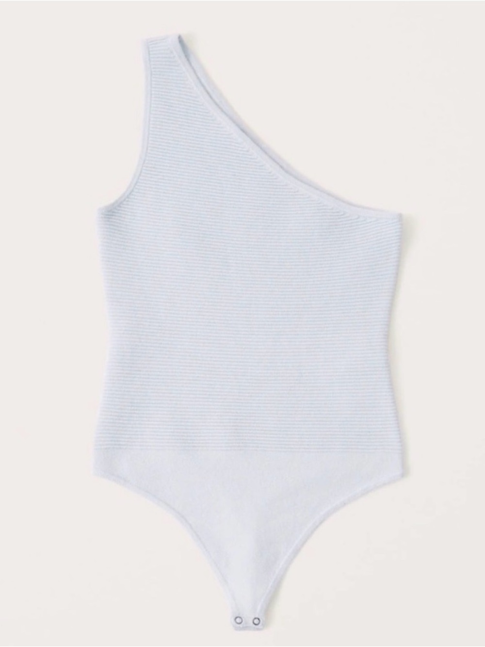Abercrombie & Fitch Knit Ribbed One-Shoulder Bodysuit Pale Blue Sz M